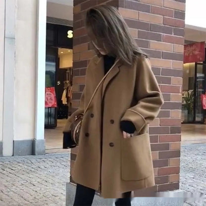 Manteau ample en laine pour femme