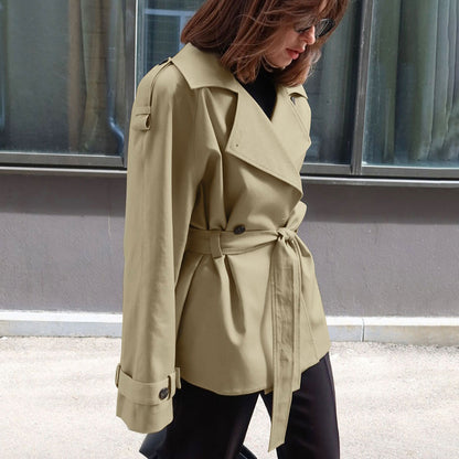 Trench-coat femme à col à revers