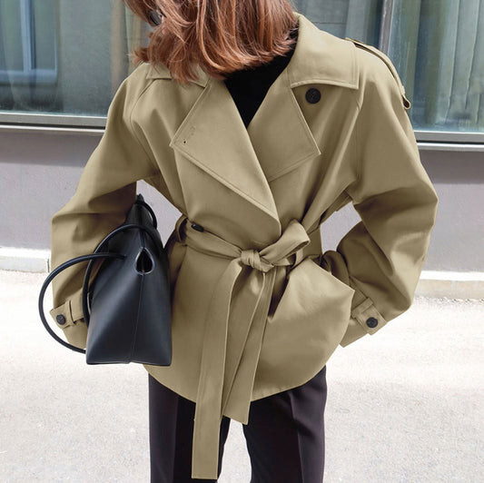 Trench-coat femme à col à revers